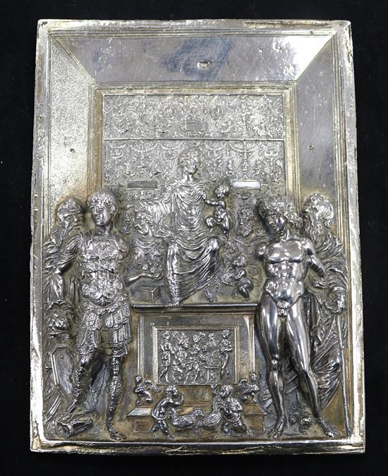 A continental plated plaque of classical scene